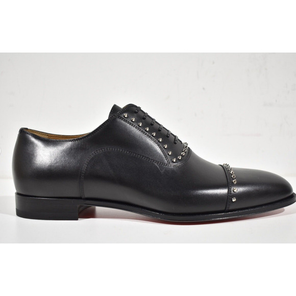 Christian Louboutin Cloocloo Flat Black Leather Spike Oxford Dress Loafer 41 8 main image 11